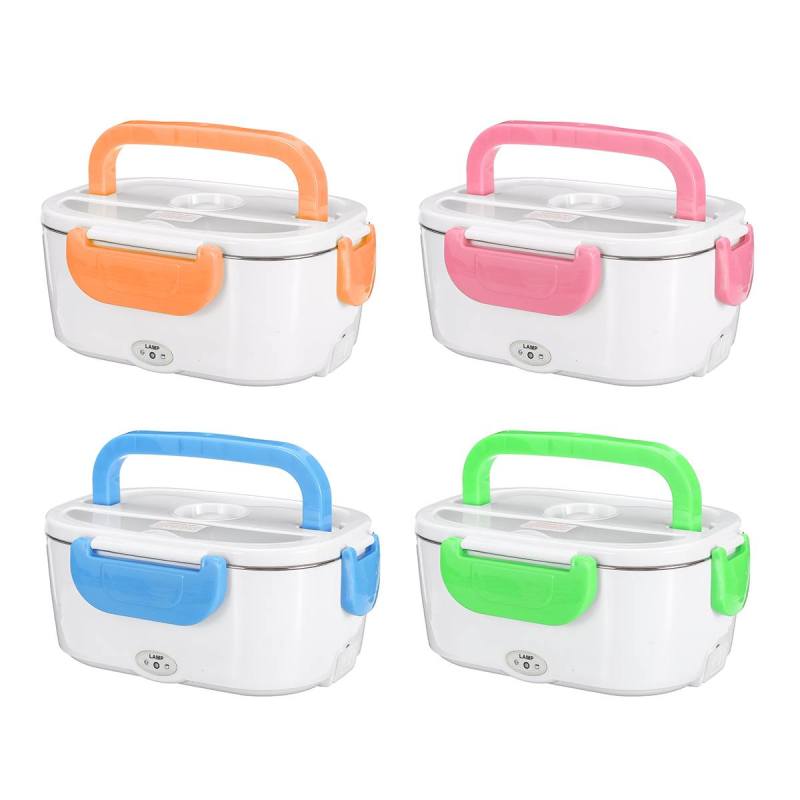 110V& 220V Plug 12V 40W Car Home Office Portable Food Heater Stainless Steel Container Electric Lunch Box