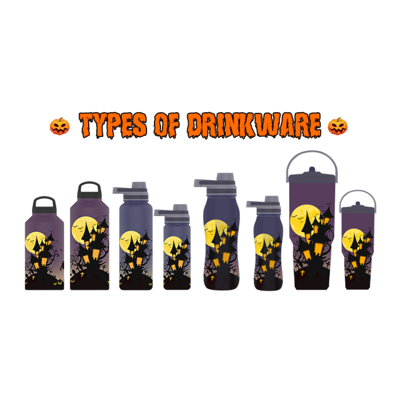 30oz Halloween Vacuum Insulated Sublimation Beer Cup Stainless Steel Water Tumblers with Handle Straw Leakproof Flip on-the-go