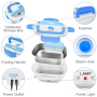 110V/12V Removable Stainless Steel Portable Food Warmer 1.5L, Portable Food Heater 2 in 1 Electronic lunch box for Car and Work