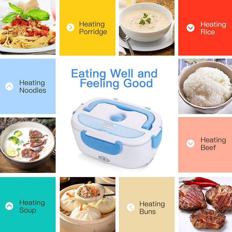 110V/12V Removable Stainless Steel Portable Food Warmer 1.5L, Portable Food Heater 2 in 1 Electronic lunch box for Car and Work
