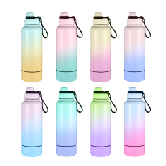 Outdoor Large Capacity Colorful Double Wall 304 Stainless Steel Vaccum Insulated Thermos Sport Water Bottles with Storage Bottom