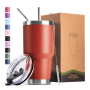 30oz Stainless Steel Travel Tumbler with Lid, 6 Pack Double Wall Vacuum Insulated Bulk Tumbler, Powder Coated Coffee Cups
