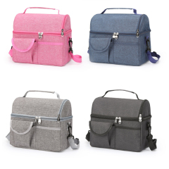 600d polyester shoulder bodybuilding black box lunch bag customized logo printed cooler bag
