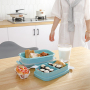 New year microwave lunch box bento for kid school office portable waterproof  4 compartment bento plastic Food container