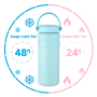 Leak Proof 32oz 40oz Double Wall Insulated Stainless Steel Thermo Vaccum Flask Sports Custom Logo Water Bottle with Handle Lids