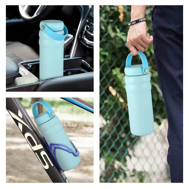 Leak Proof 32oz 40oz Double Wall Insulated Stainless Steel Thermo Vaccum Flask Sports Custom Logo Water Bottle with Handle Lids