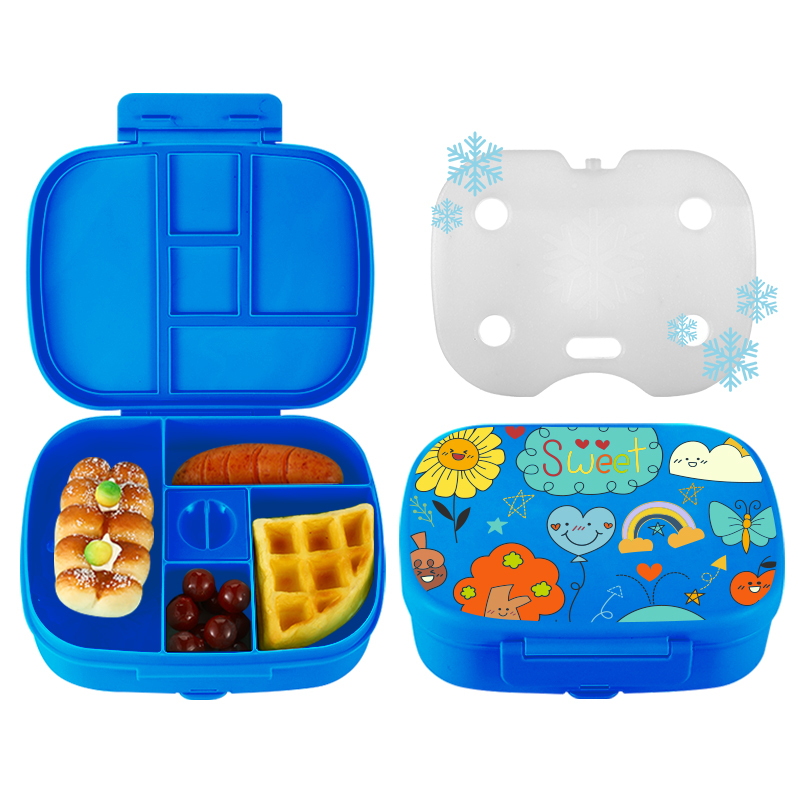 Portable Bento Box Food Container with Sauce Box School Kids Plastic Bento Lunch Box and Water Bottle Gift Set for Children