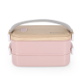 BPA Free Custom Logo 1600ML Bento Box 2 Layer Stackable Lunch Bento Box KOREAN Storage Boxes & Bins Eco-friendly Square Glossy
