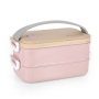 BPA Free Custom Logo 1600ML Bento Box 2 Layer Stackable Lunch Bento Box KOREAN Storage Boxes & Bins Eco-friendly Square Glossy