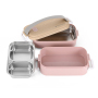 BPA Free Custom Logo 1600ML Bento Box 2 Layer Stackable Lunch Bento Box KOREAN Storage Boxes & Bins Eco-friendly Square Glossy