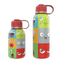 Cartoon Insulated Stainless Steel Reusable Tumbler for Toddlers  Girls Boys Kids Water Bottle with Handle Lid
