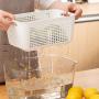 3 Pack Plastic White Produce Saver Container, Vegetable Fruit Storage Organizer Bins Fridge Container Box with Divider