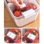 3 Pack Plastic White Produce Saver Container, Vegetable Fruit Storage Organizer Bins Fridge Container Box with Divider