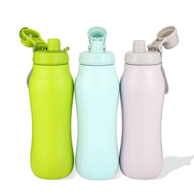Portable OEM Printing Custom Double Wall Stainless Steel Vaccum Flasks Spout Thermos Insulated Sport Water Bottles with Chug Lid