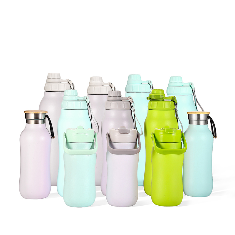 Portable OEM Printing Custom Double Wall Stainless Steel Vaccum Flasks Spout Thermos Insulated Sport Water Bottles with Chug Lid