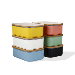 900ml/30 fl oz Rectangle School Office Sandwich Snack Containers Food, Stainless Steel Lunch Box Bento Box with Bamboo Lid
