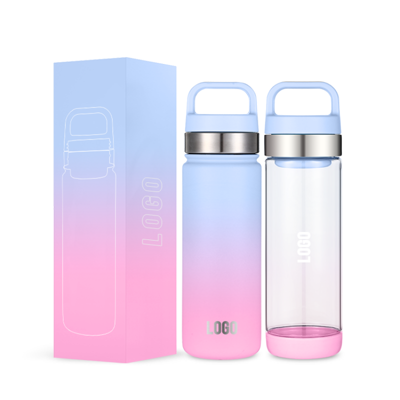 Tour Outdoor Portable Wide Mouth 18oz Gradient Colors Stainless Steel Thermos Vacuum Insulated Sports Water Bottles