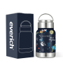 Portable Easy to Carry 50ml 12oz Wide Mouth Double Wall 304 Stainless Steel Water Bottle Vacuum Flask with Handle Lid