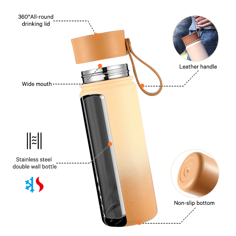 Everich 14/18/22/24/32/40/64oz 360 Spill Proof Sippy Cup Stainless Steel Vacuum Insulated Thermos Custom Logo Water Bottles