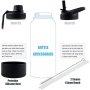 32oz eco bpa free double wall 18/8 stainless steel insulated vacuum sports water bottles with spout straw handle lid
