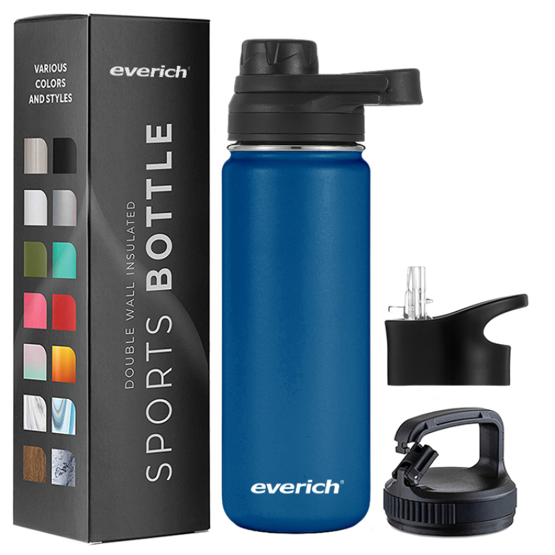 32oz eco bpa free double wall 18/8 stainless steel insulated vacuum sports water bottles with spout straw handle lid