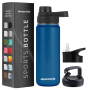 32oz eco bpa free double wall 18/8 stainless steel insulated vacuum sports water bottles with spout straw handle lid