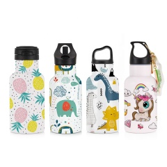 Vacuum Insulated 12OZ BPA free Double Wall Eco friendly Leak Proof Kids Stainless steel Water Bottles With Handle Lid