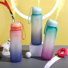 OEM Customization Gradient Color SK PETG TRITAN 32oz Spray Plastic Water Bottles with Humidifier Lid OEM Customization Gradient Color SK PETG TRITAN 32oz Spray Plastic Water Bottles with Humidifier Lid