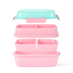 2023 New Microwave Safe BPA Free Leak Proof Kids Bento Food Container Plastic Lunch Box with water bottle