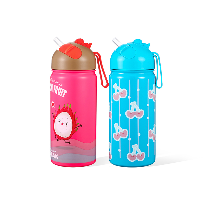Custom Children 12oz Food Grade Double Wall 304 Stainless Steel Vacuum Flask Cute Cartoon kids Insulated Water Bottles