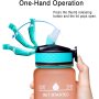 32oz Motivational Fitness Sports Water Bottle with Time Marker & Fruit Infuser & Large Wide Mouth Leakproof Durable Non-Toxic