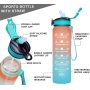 32oz Motivational Fitness Sports Water Bottle with Time Marker & Fruit Infuser & Large Wide Mouth Leakproof Durable Non-Toxic