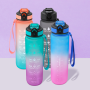 32oz Motivational Fitness Sports Water Bottle with Time Marker & Fruit Infuser & Large Wide Mouth Leakproof Durable Non-Toxic
