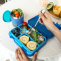 Blue Food-Safe Materials Microwave Dishwasher Safe Leak-Proof 5 Compartment Kids Lunch Bento Box
