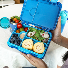 Blue Food-Safe Materials Microwave Dishwasher Safe Leak-Proof 5 Compartment Kids Lunch Bento Box Blue Food-Safe Materials Microwave Dishwasher Safe Leak-Proof 5 Compartment Kids Lunch Bento Box