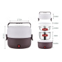 Portable Food Containers Heated Electric Steamer Lunch Box with Airtight Lid