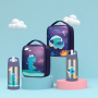 2021 fashion thermal insulated kids lunch bag and double wall stainless steel vacuum water bottle
