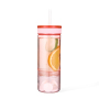 2 Compartments 16oz Double Wall Skinny Tumblers Clear AS Plastic Water Cup with Straw and Lid
