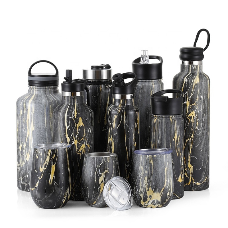 Ready to ship free item double wall vacuum flask insulated stainless steel water bottle with customer logo 18oz 32oz 48oz 64oz