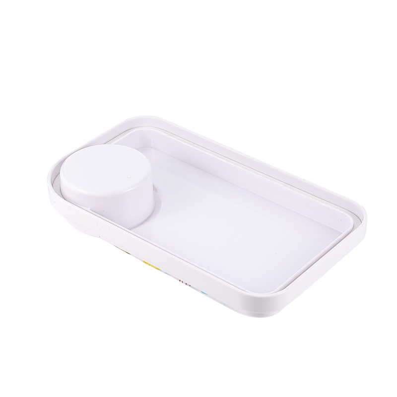 Everich Custom Logo Print Detachable Two Compartments Storage Containers Plastic Baby Bento Lunch Box with Sauce Box for Kids