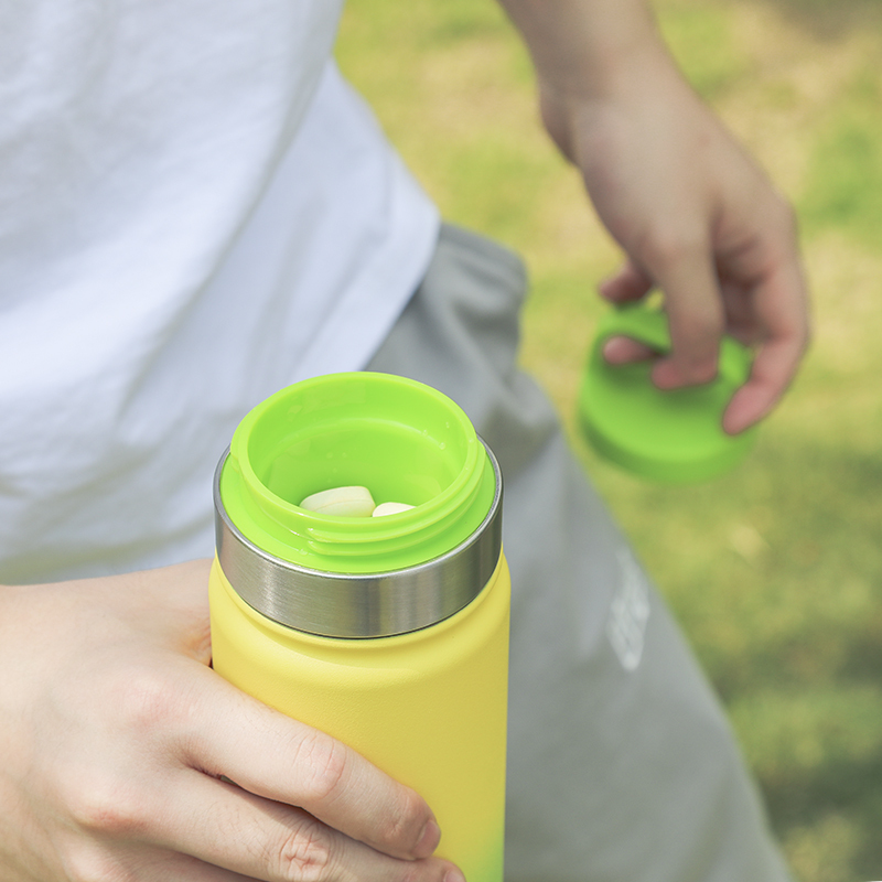 OEM Color Printing Portable Wide Mouth 18oz Double Wall Stainless Steel Thermos Vacuum Flasks Insulated Sports Water Bottles