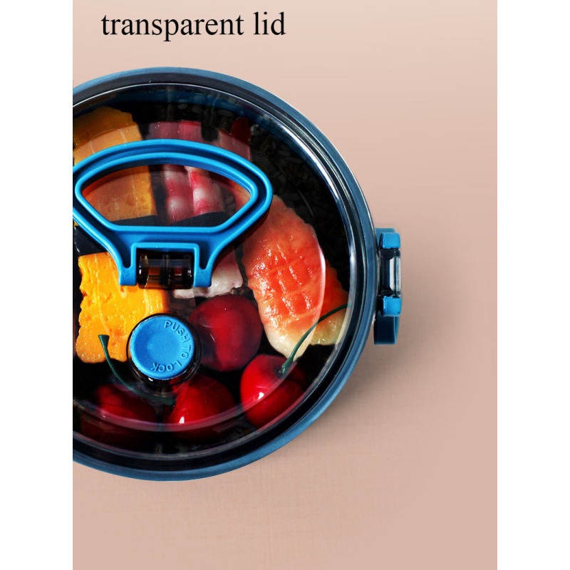 Korean eco friendly PP round food storage containers plastic thermal microwave safe portable lunch box with handle