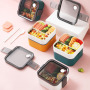 Korean eco friendly PP round food storage containers plastic thermal microwave safe portable lunch box with handle