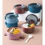Korean eco friendly PP round food storage containers plastic thermal microwave safe portable lunch box with handle