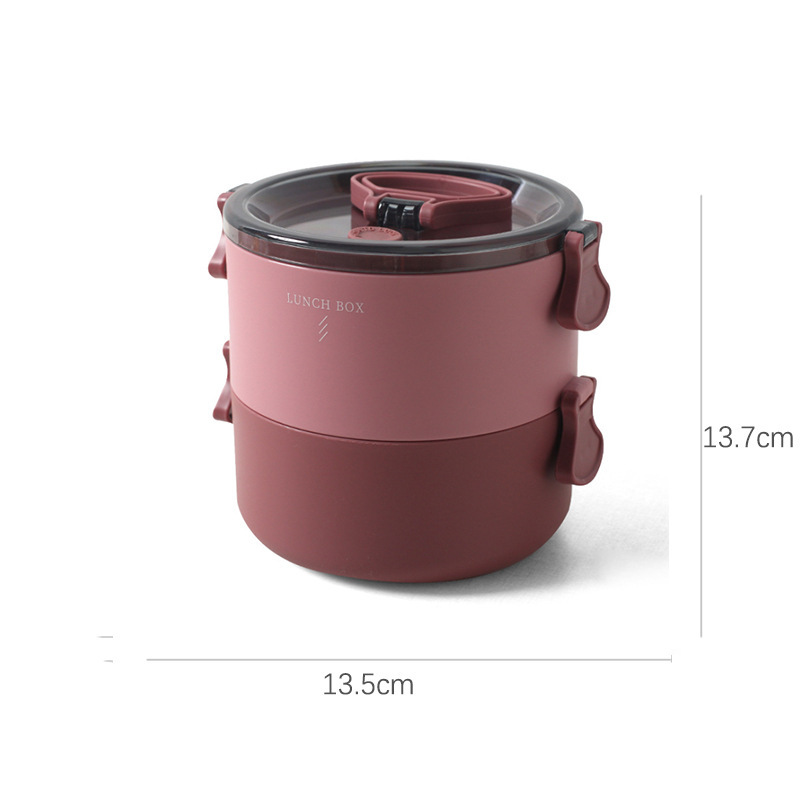 Korean eco friendly PP round food storage containers plastic thermal microwave safe portable lunch box with handle