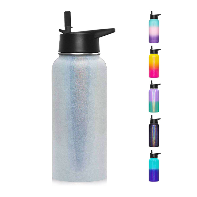 Everich Factory Supply Water Bottle Insulated with Straw Double Wall Stainless Steel Sport Water Bottle