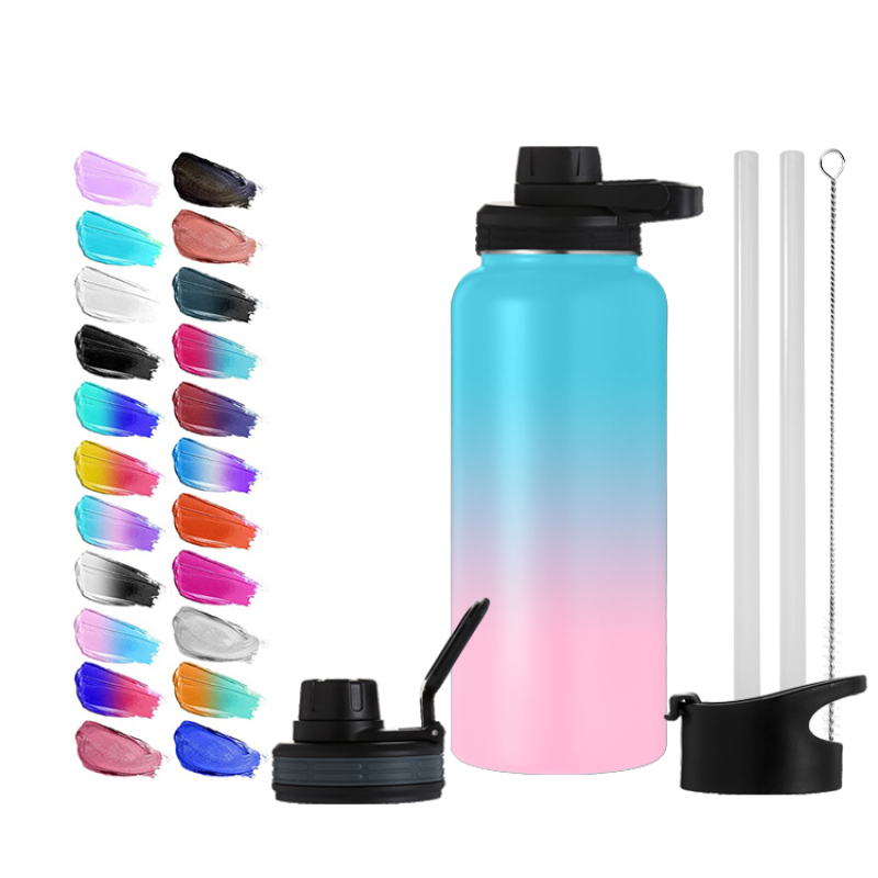 Everich Factory Supply Water Bottle Insulated with Straw Double Wall Stainless Steel Sport Water Bottle
