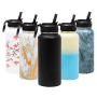 Everich Factory Supply Water Bottle Insulated with Straw Double Wall Stainless Steel Sport Water Bottle
