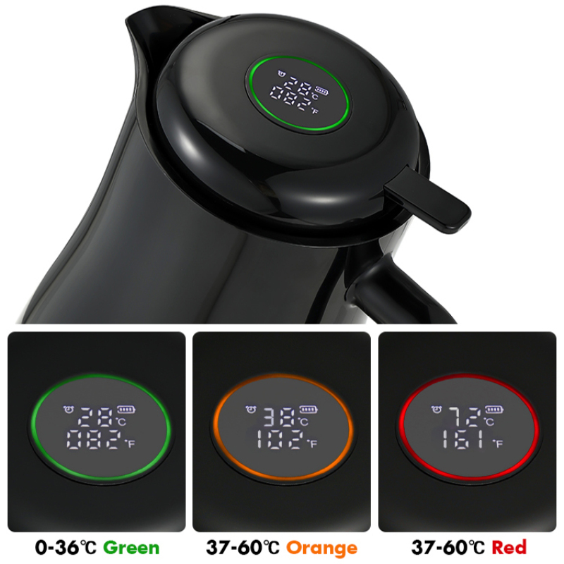 Custom Logo 950ml Tank Copper Plating Smart Temperature Display Thermos Flasks Stainless Steel Electric Coffee Tea Water Kettle