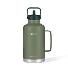 64 oz Insulated Water Bottle Half Gallon Stainless Steel Sports Water Flask Jug with Straw Spout and Handle 64 oz Insulated Water Bottle Half Gallon Stainless Steel Sports Water Flask Jug with Straw Spout and Handle